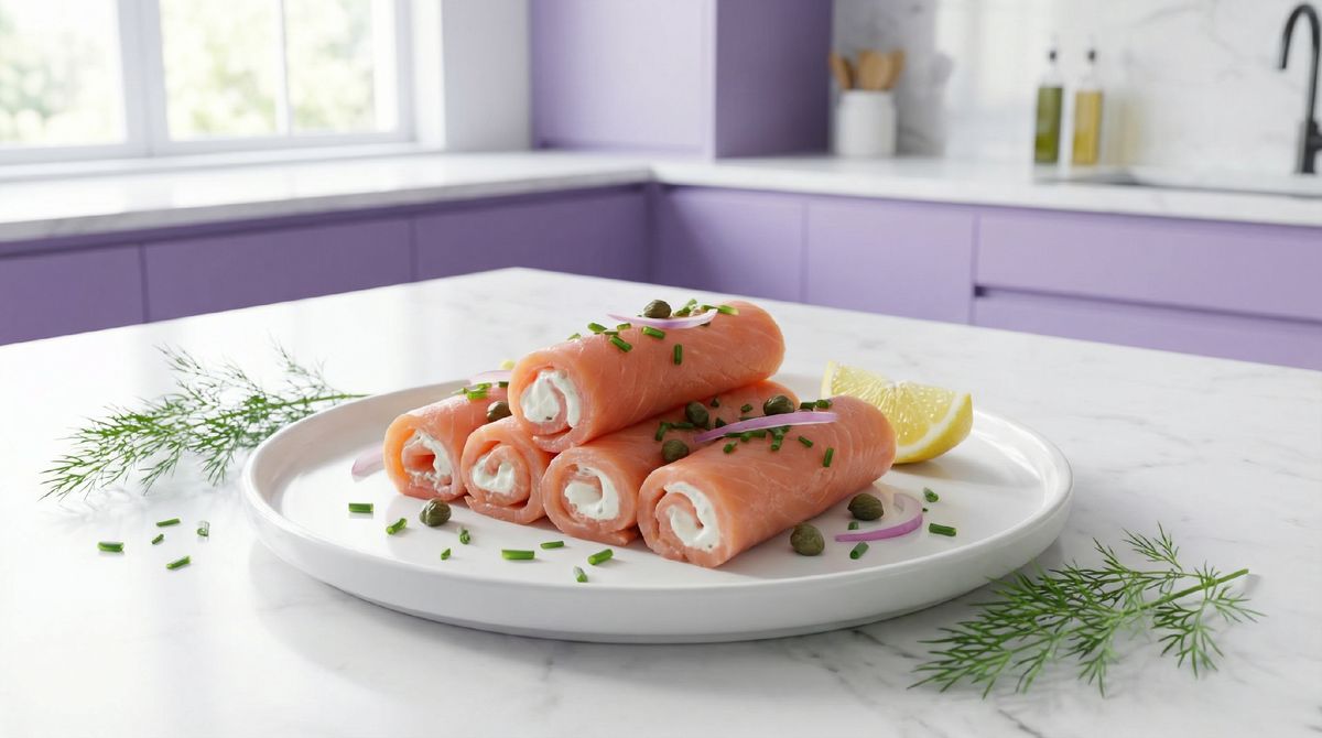 Рулетики из лосося со сливочным сыром: мгновенная закуска без углеводов